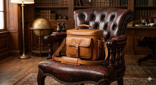 Borsa fotocamera pelle vera - borsa,